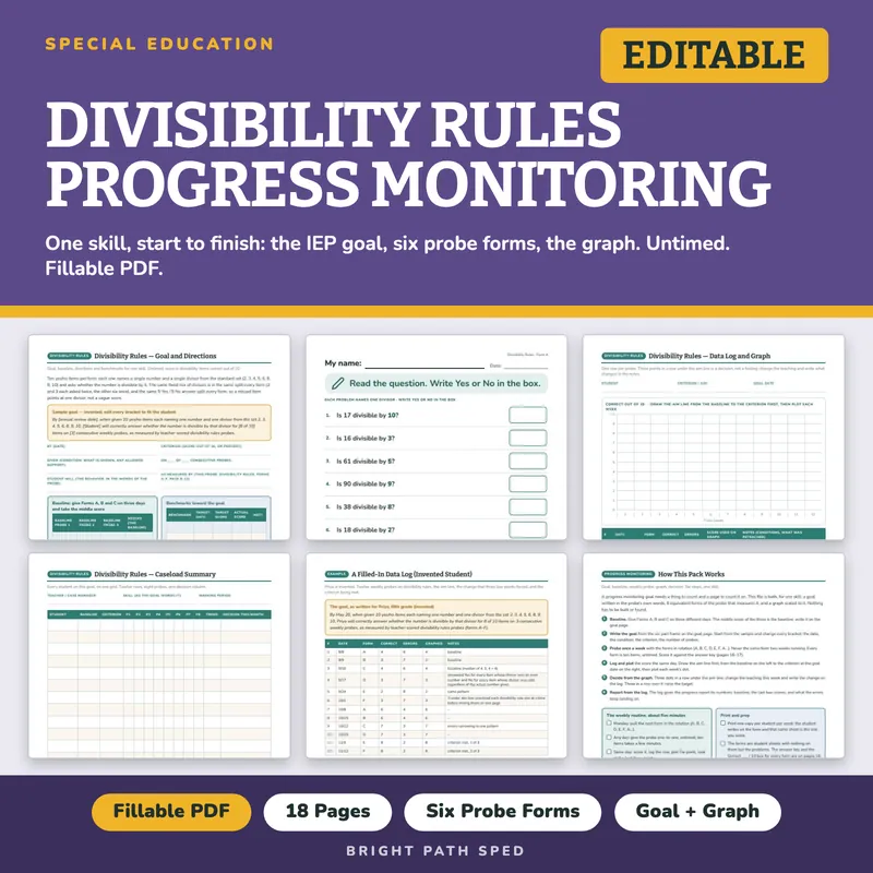 Divisibility Rules Progress Monitoring Probes, image 1 of 4