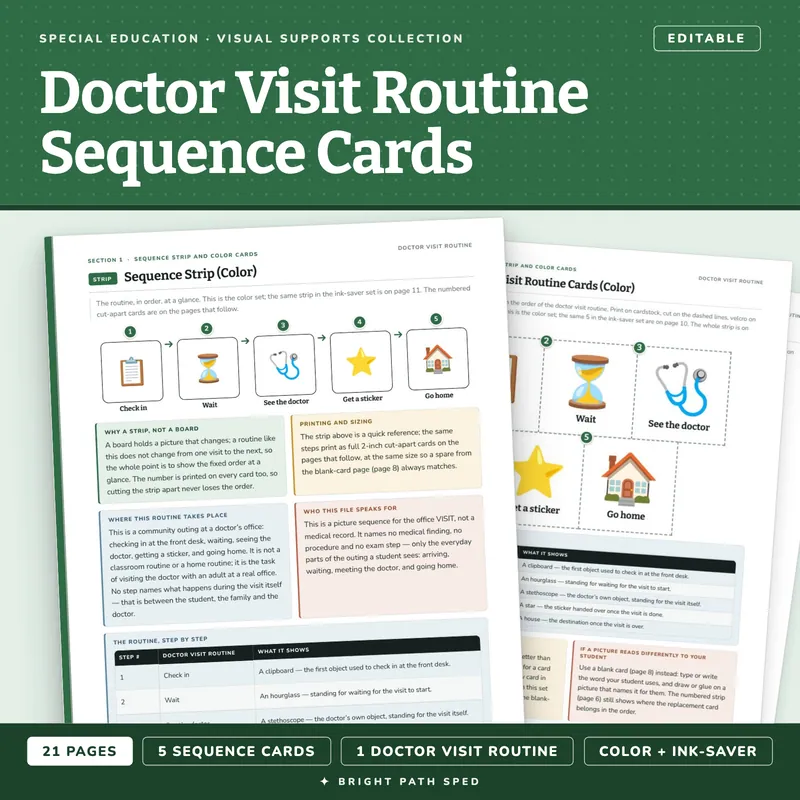 Doctor Visit Routine Visual Schedule Cards, image 1 of 4