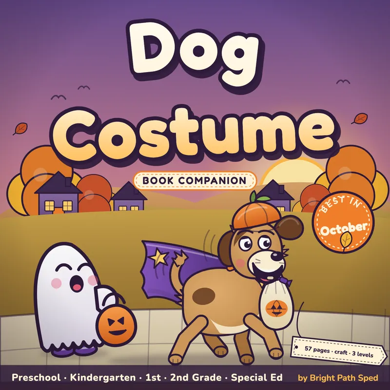 Dog Costume Book Companion October Preschool Kindergarten 1st 2nd Special Ed, image 1 of 4