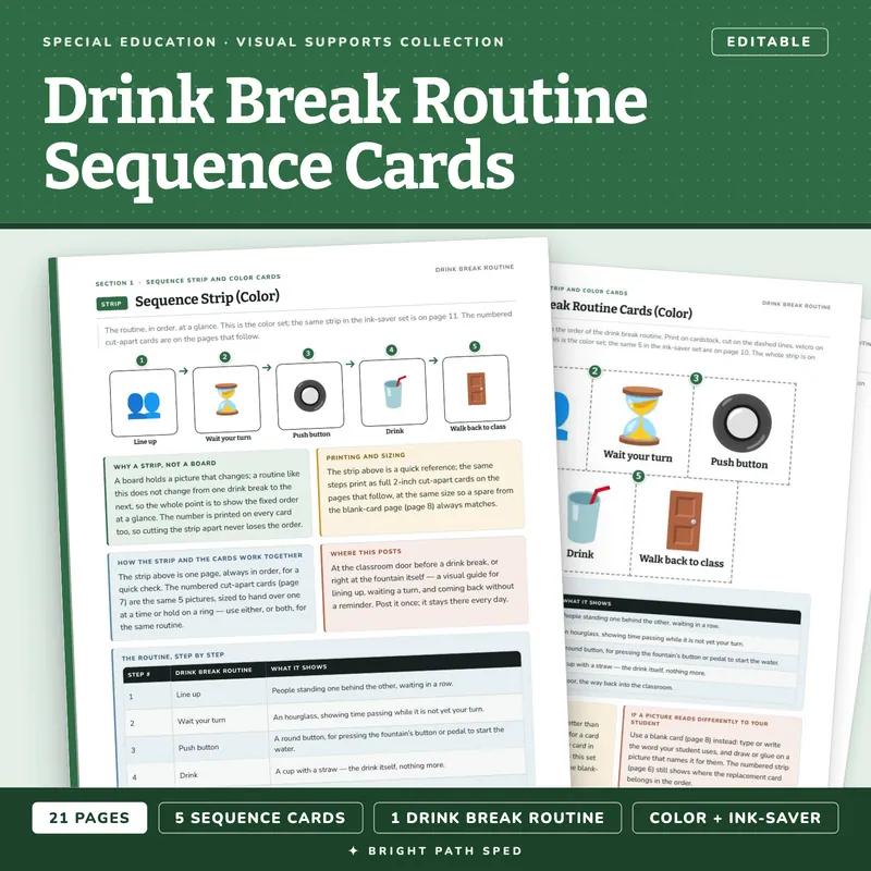 Drink Break Routine Visual Schedule Cards, image 1 of 4