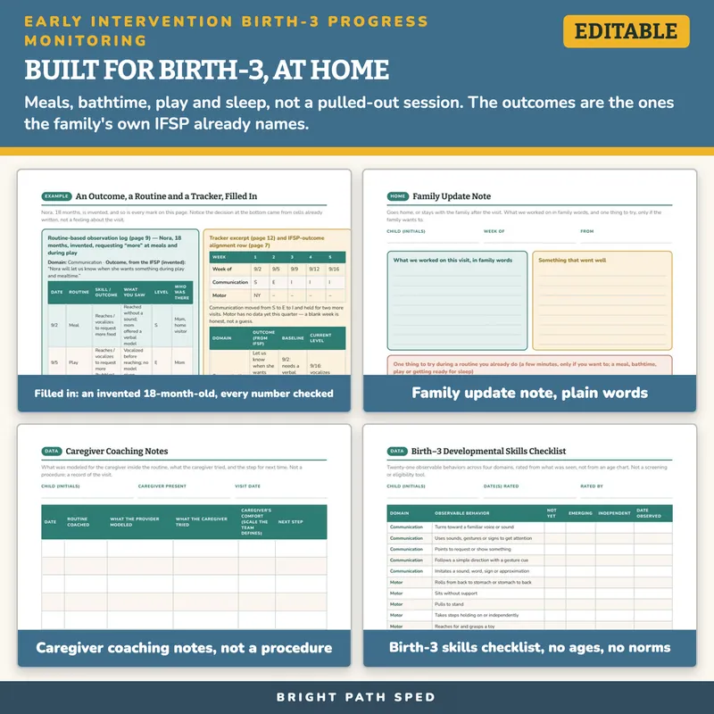 Early Intervention Progress Monitoring Data Sheets Editable, image 3 of 4