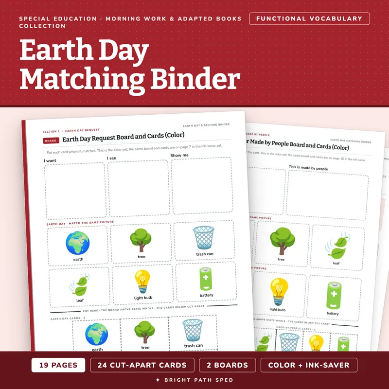 Earth Day Matching Binder, image 1 of 4