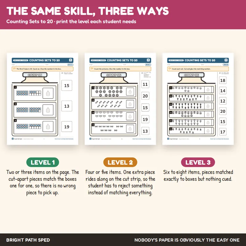 End of Year Cut and Paste Math Worksheets, image 3 of 4