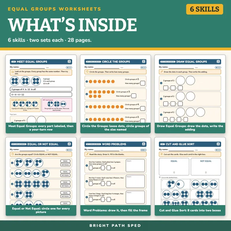 Equal Groups Worksheets, image 2 of 4