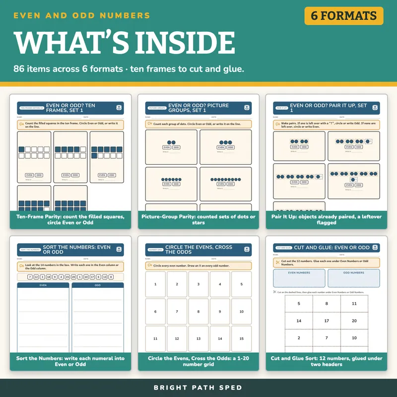 Even and Odd Numbers Worksheets, image 2 of 4