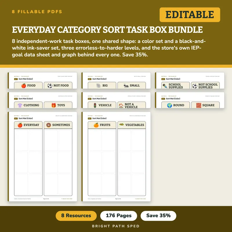 Everyday Category Sort Task Box Bundle, image 1 of 3