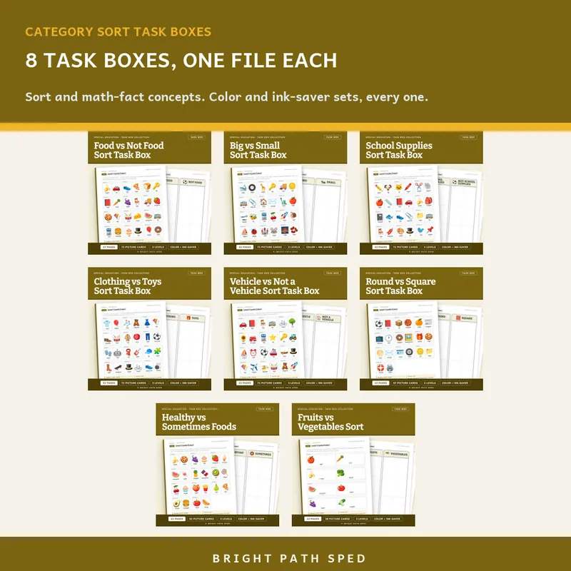 Everyday Category Sort Task Box Bundle, image 2 of 3