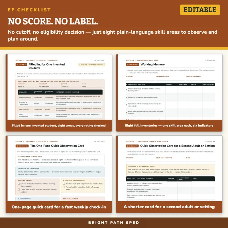 Executive Functioning Checklist Editable, image 3 of 4