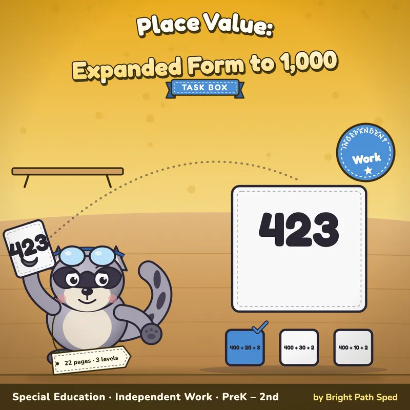 Expanded Form Match Task Box, image 1 of 4