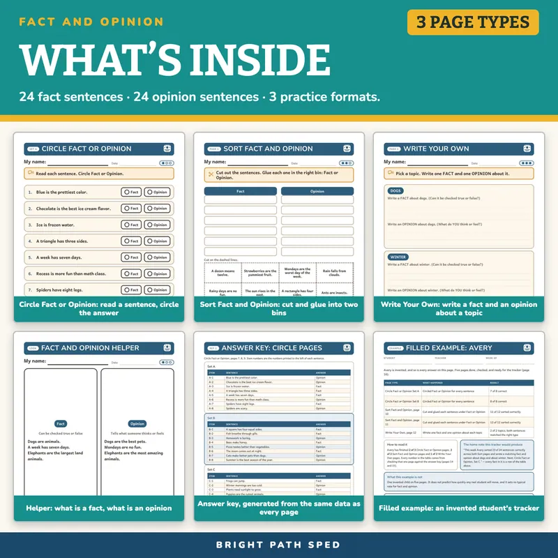 Fact and Opinion Worksheets, image 2 of 4