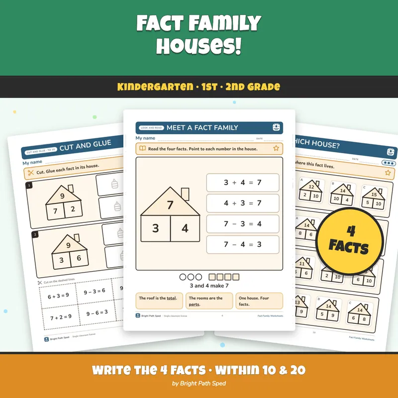Fact Family Worksheets, image 1 of 4
