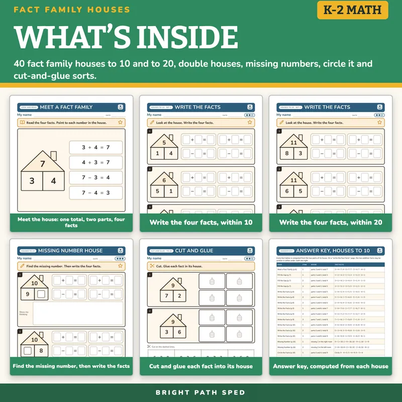 Fact Family Worksheets, image 2 of 4