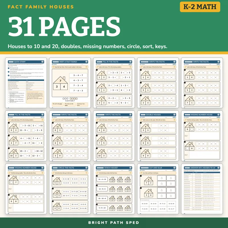 Fact Family Worksheets, image 4 of 4