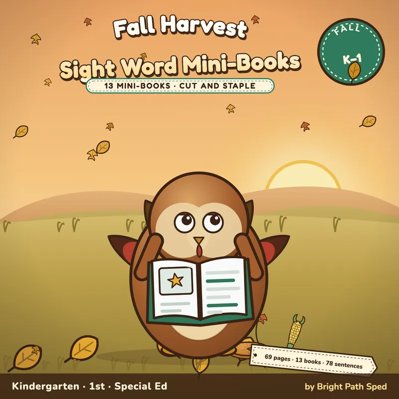 Fall Harvest Sight Word Worksheets, image 1 of 4