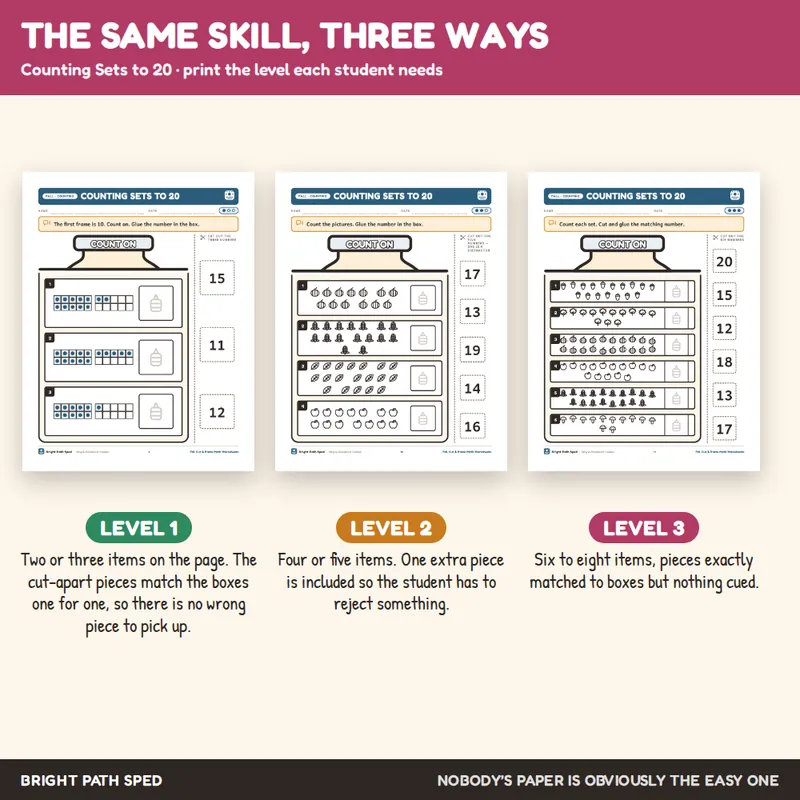 Fall Math K-1 Cut and Paste, image 3 of 4