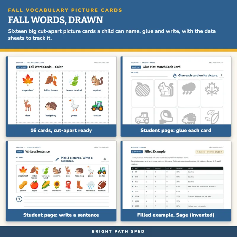 Fall Vocabulary Picture Cards, image 3 of 4