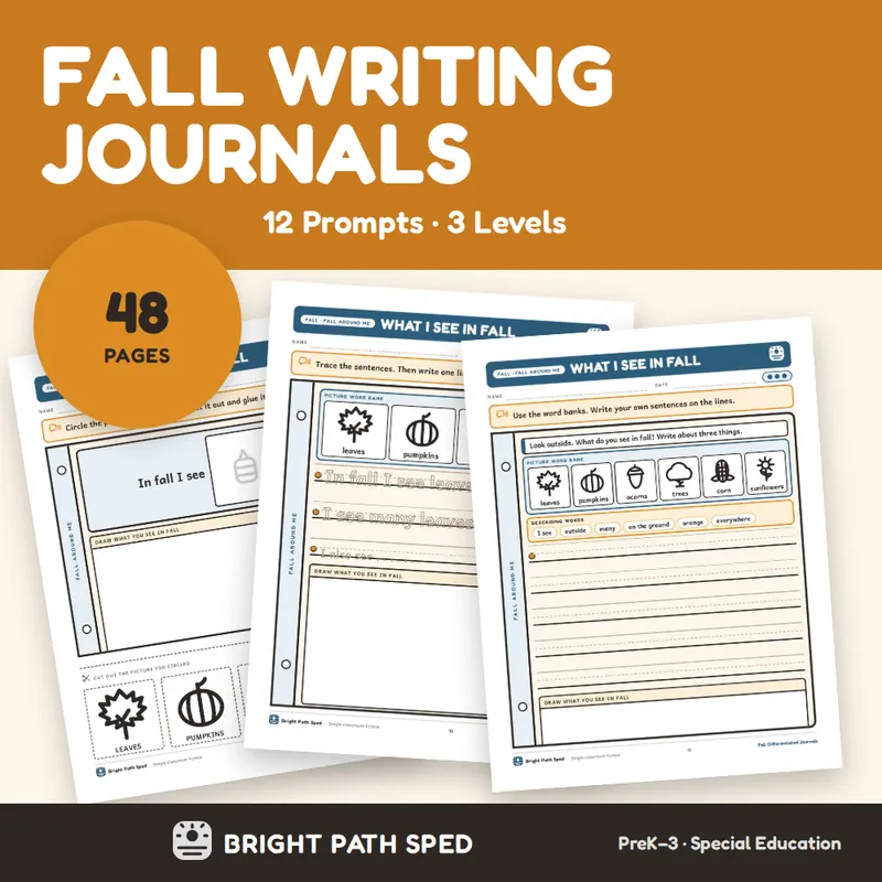 Fall Writing Journals Differentiated, image 1 of 4