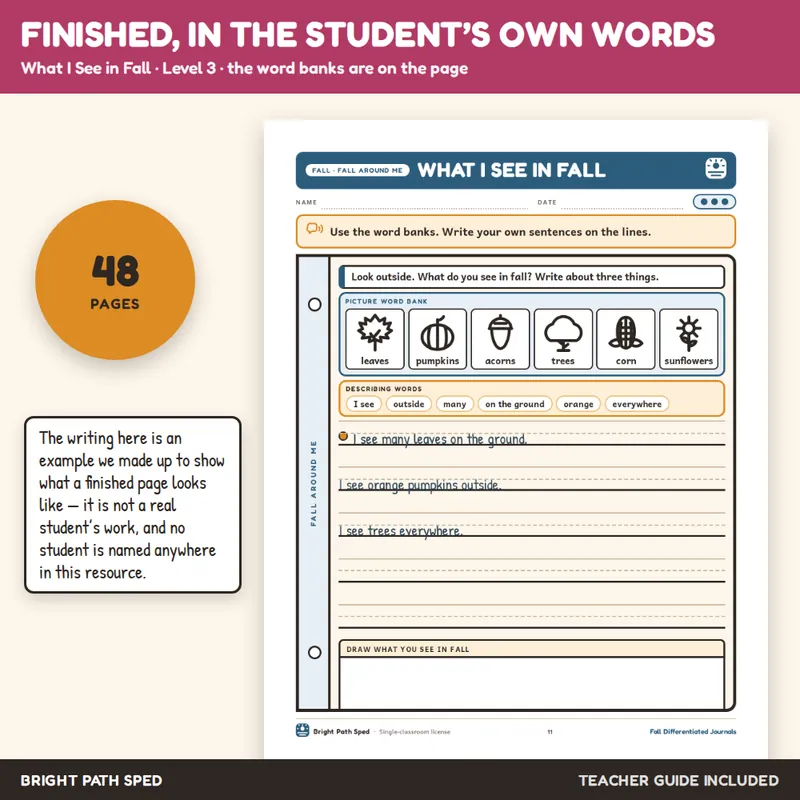 Fall Writing Journals Differentiated, image 4 of 4