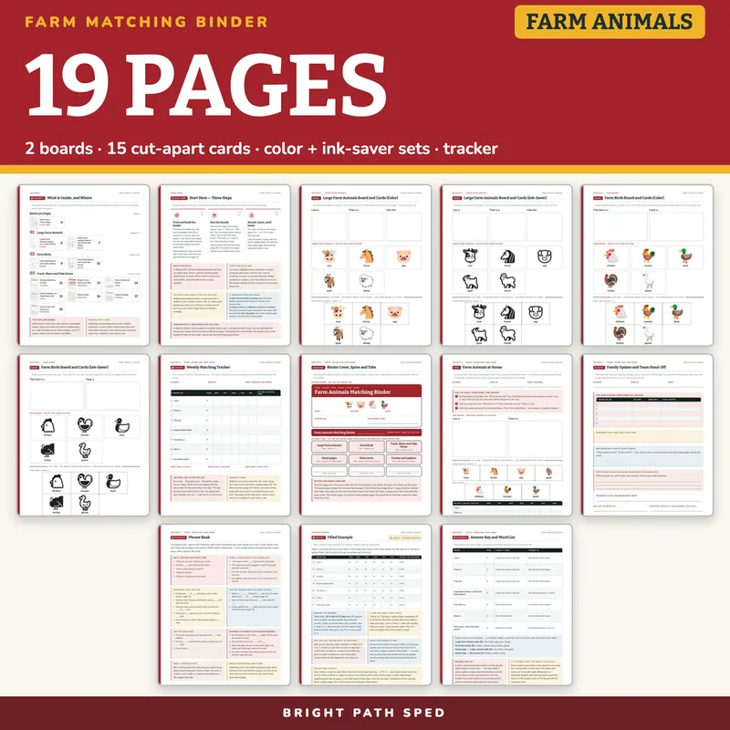 Farm Animals Matching Binder, image 4 of 4