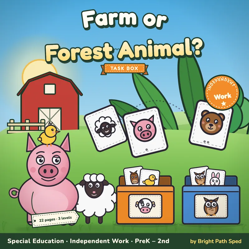 Farm or Forest Animals? Sort Task Box, image 1 of 4