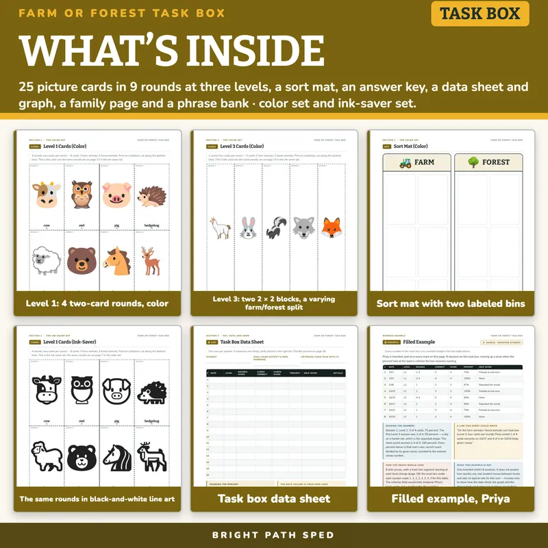 Farm or Forest Animals? Sort Task Box, image 2 of 4