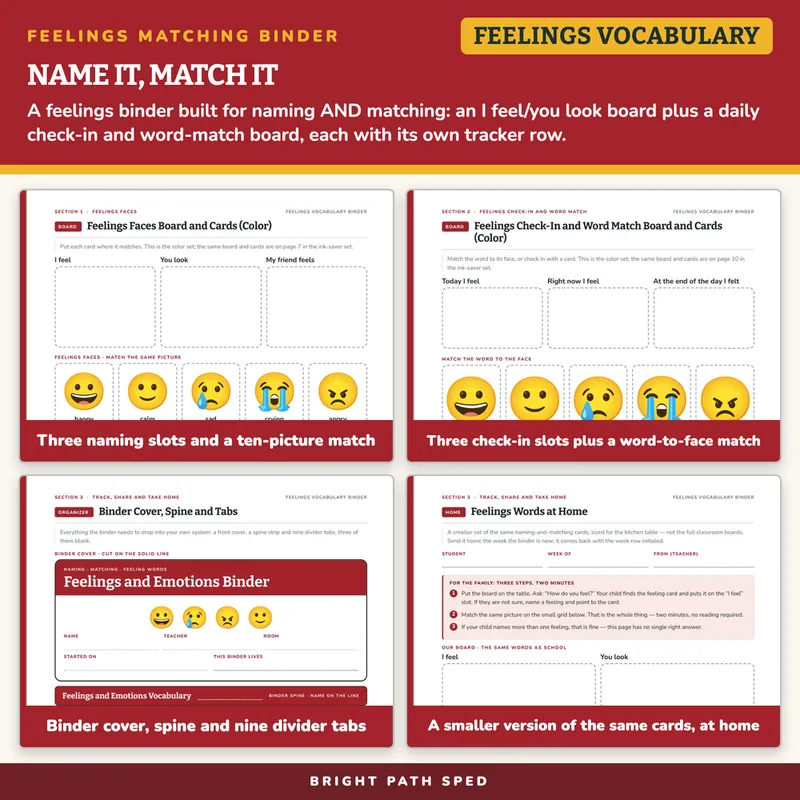 Feelings and Emotions Matching Binder, image 3 of 4