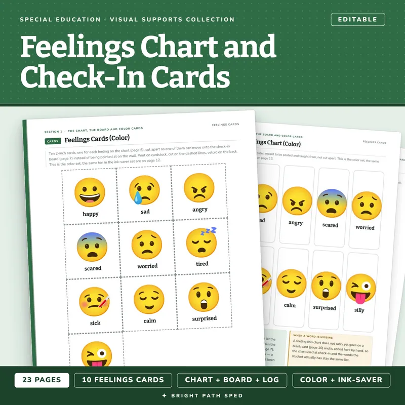 Feelings Chart and Check-In Cards, image 1 of 4