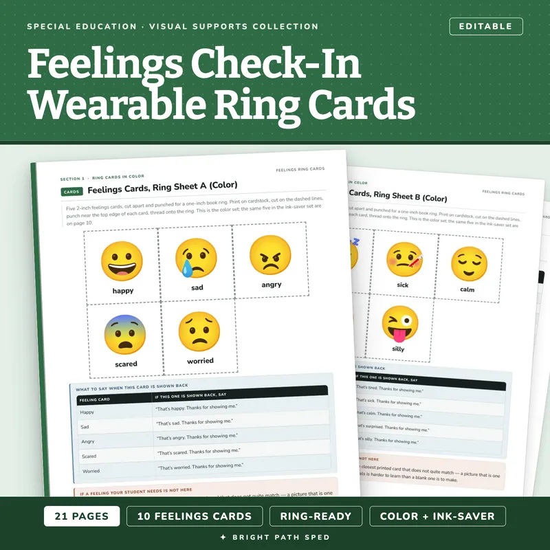 Feelings Check-In Wearable Ring Cards, image 1 of 4