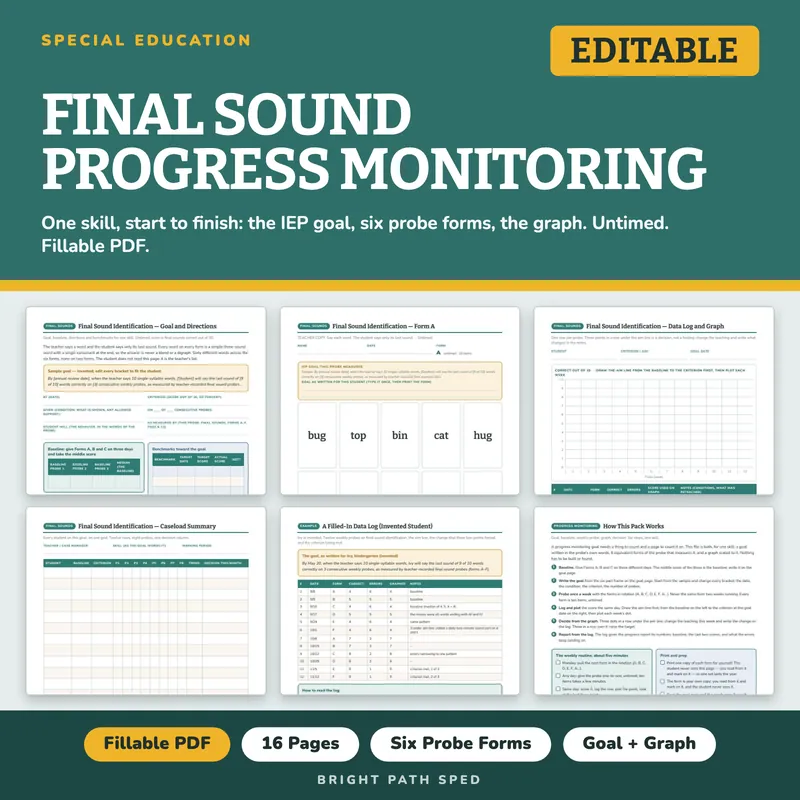 Final Sound Fluency Progress Monitoring Probes, image 1 of 4