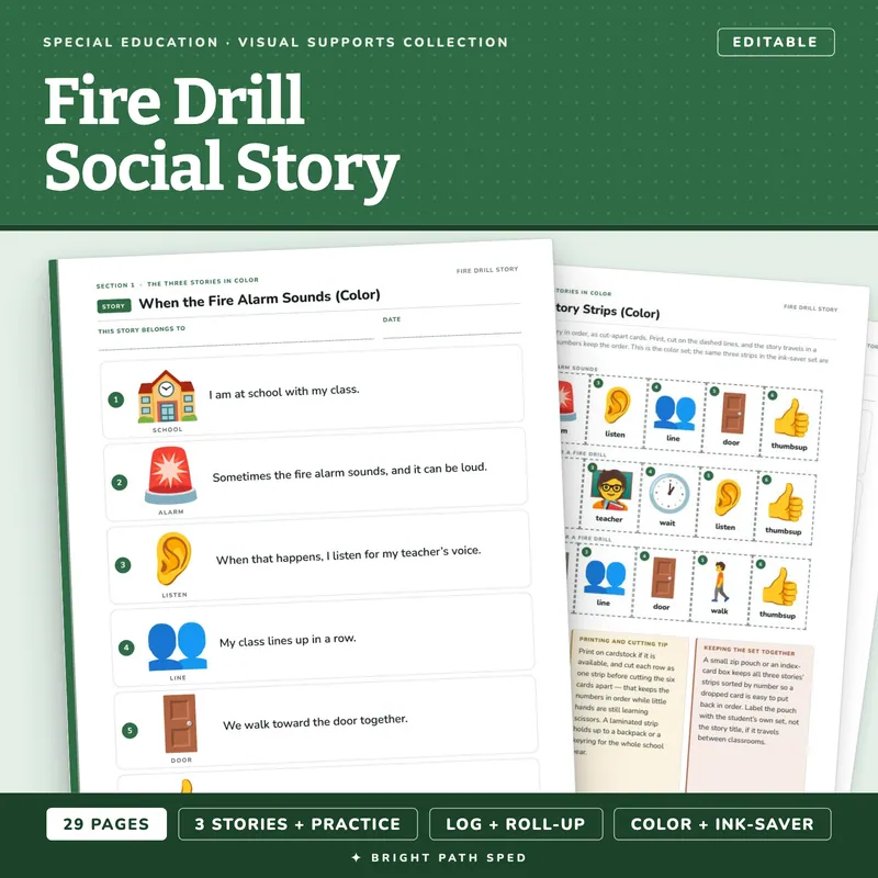 Fire Drill Social Story, image 1 of 4