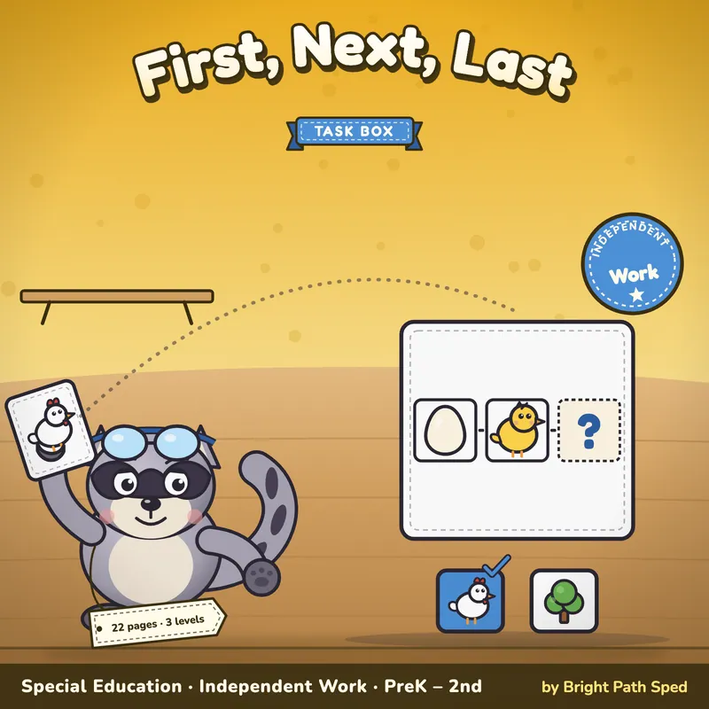 First Next Last Sequencing Task Box, image 1 of 4