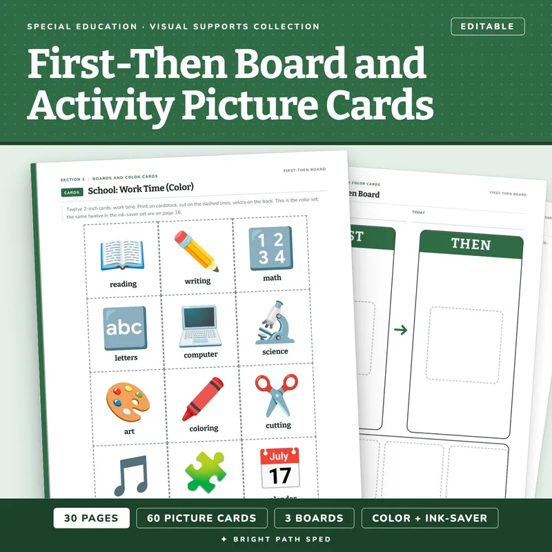 First Then Board and Activity Picture Cards, image 1 of 4