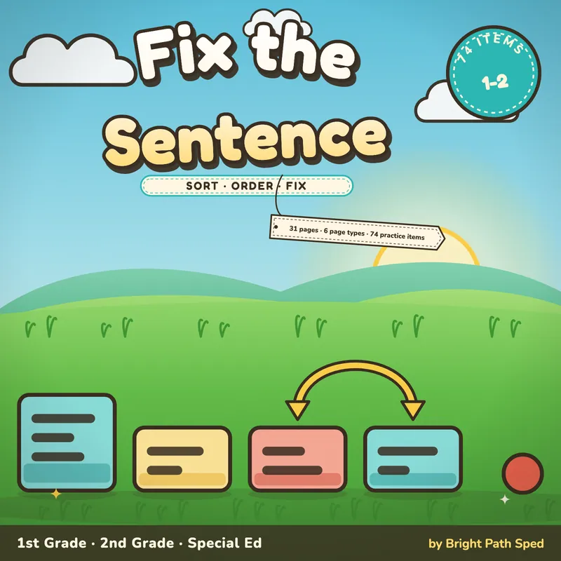 Fix the Sentence Worksheets, image 1 of 4
