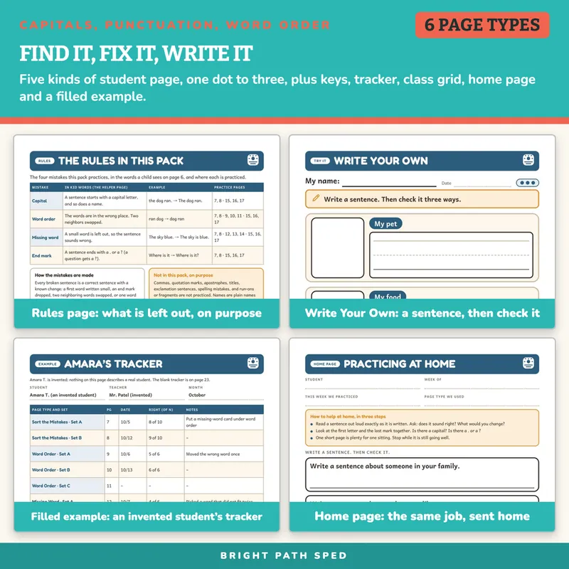 Fix the Sentence Worksheets, image 3 of 4