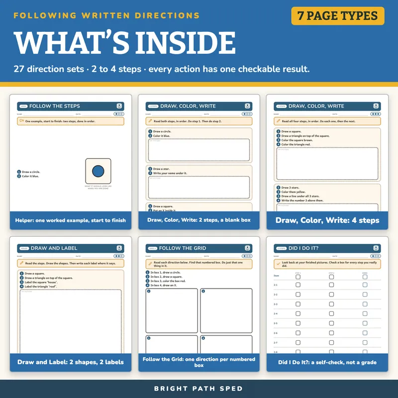 Following Written Directions Worksheets, image 2 of 4