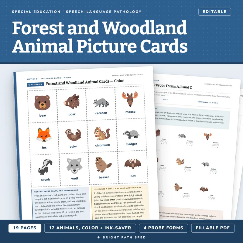 Forest and Woodland Animals Picture Cards, image 1 of 4