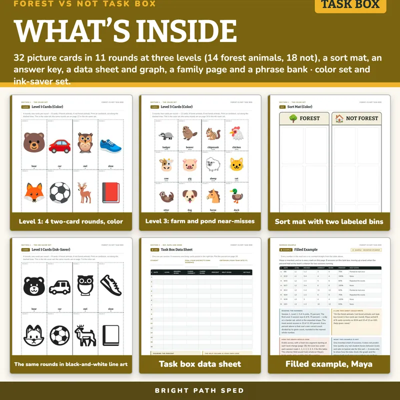 Forest Animals vs Not Sort Task Box, image 2 of 4
