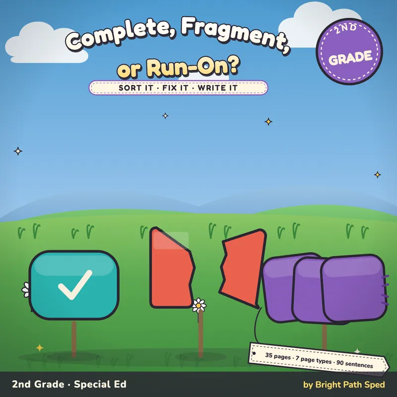 Fragments and Run-Ons Worksheets, image 1 of 4