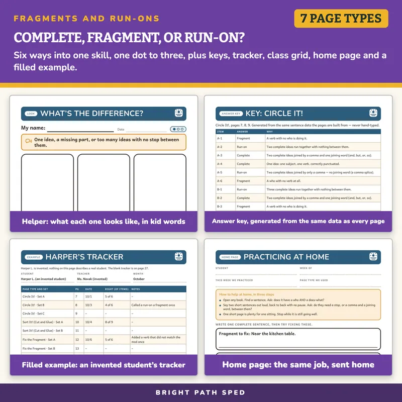 Fragments and Run-Ons Worksheets, image 3 of 4