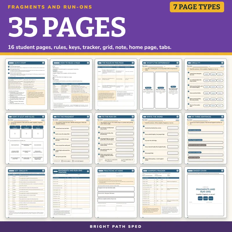 Fragments and Run-Ons Worksheets, image 4 of 4