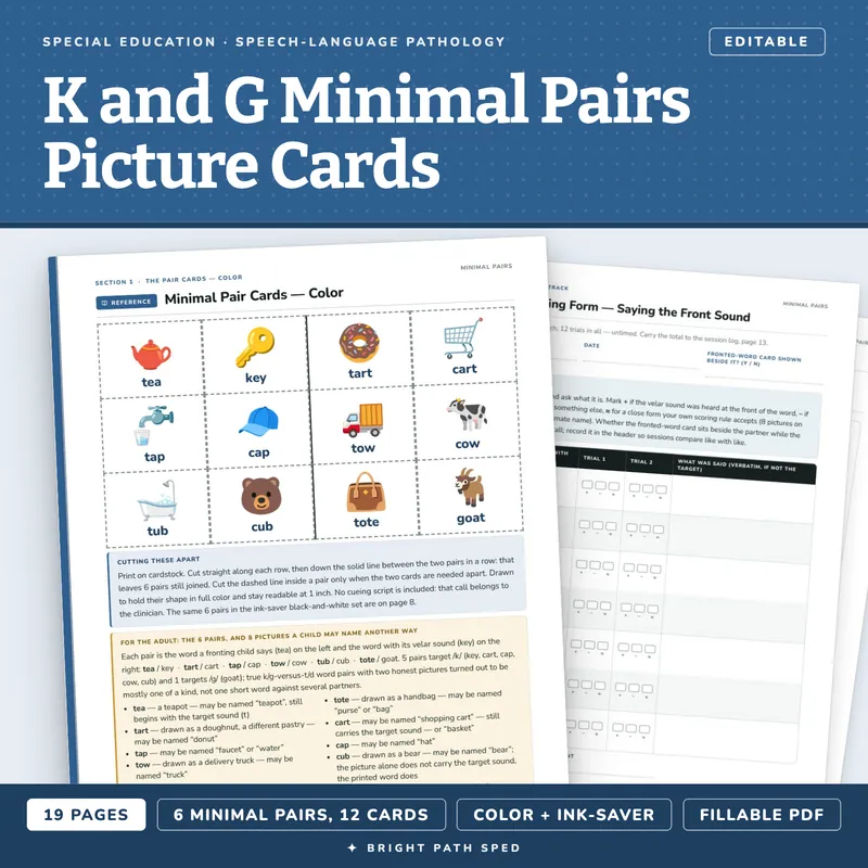 Fronting Minimal Pairs Picture Cards, image 1 of 4