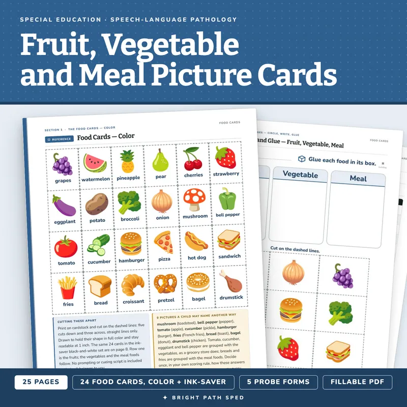 Fruit, Vegetable and Meal Picture Cards, image 1 of 4