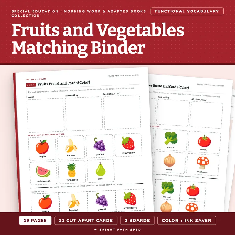Fruits and Vegetables Matching Binder, image 1 of 4