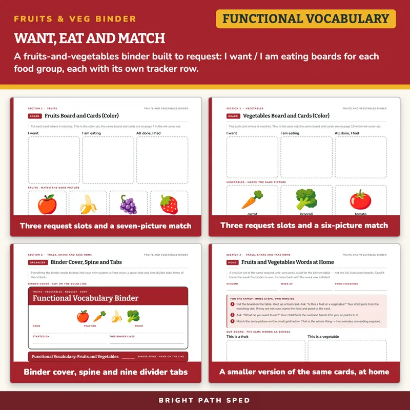 Fruits and Vegetables Matching Binder, image 3 of 4
