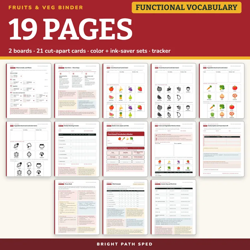 Fruits and Vegetables Matching Binder, image 4 of 4