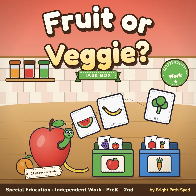 Fruits vs Vegetables Sort Task Box, image 1 of 4