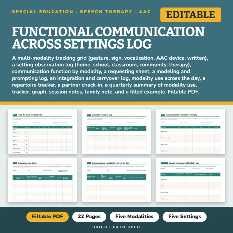 Functional Communication Log Editable, image 1 of 4