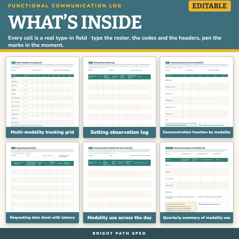 Functional Communication Log Editable, image 2 of 4