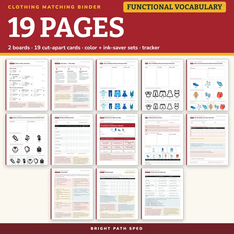 Functional Vocabulary Matching Binder: Clothing, image 4 of 4