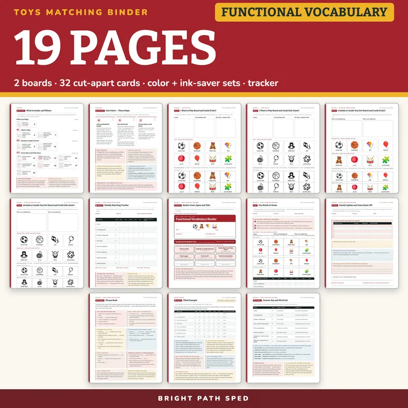 Functional Vocabulary Matching Binder: Toys, image 4 of 4
